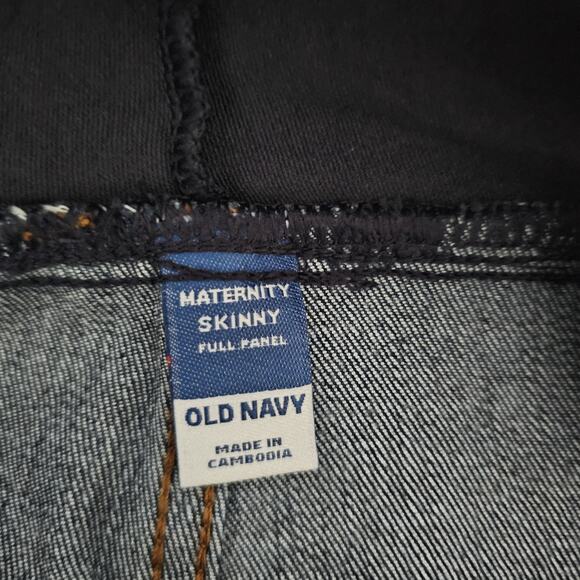 Old Navy Maternity SIZE 8 Jeans Skinny Full Panel Blue Dark Wash Stretch - Picture 5 of 9